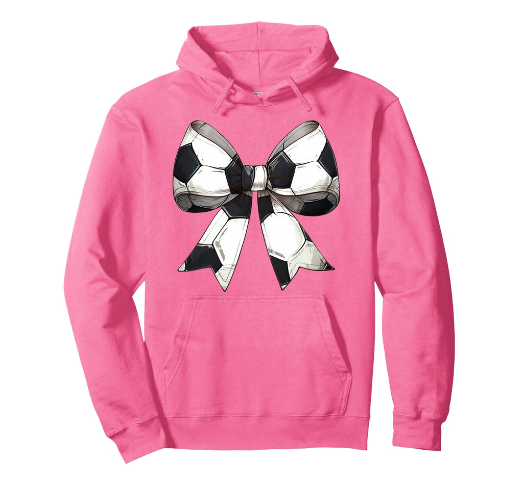 Coquette Bow Soccer Ball Pattern Mothers Hoodie - Graphic Print for Adults - T-Shirt, Sweatshirt, Hoodie