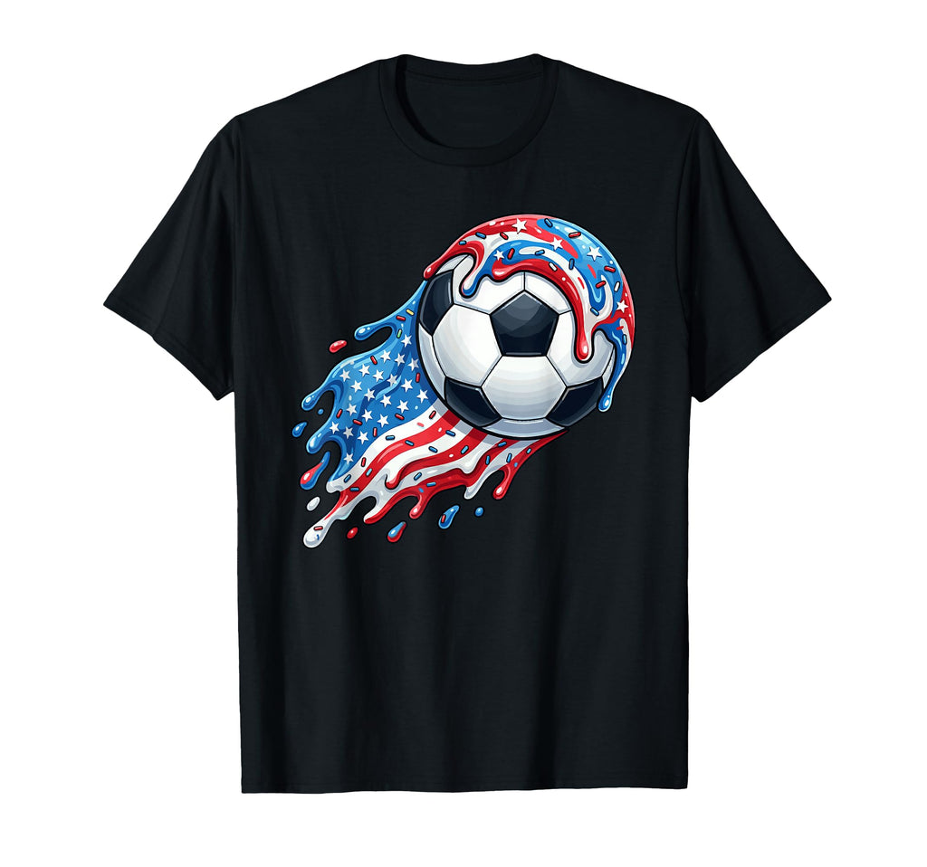 Soccer Ball Ice Cream Dripping Red White T-Shirt - Graphic Print Unisex - T-Shirt, Sweatshirt, Hoodie