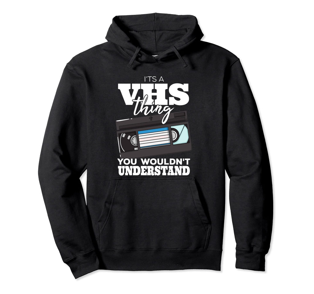 Vhs Video Cassette Tape Collector Hoodie - Casual Everyday Wear Men Women - T-Shirt, Sweatshirt, Hoodie