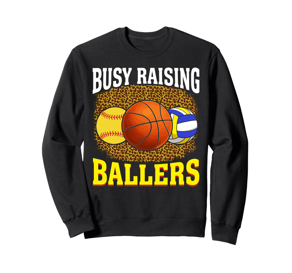 Busy Raising Ballers Softball Sweatshirt - Minimalist Print Men Women - T-Shirt, Sweatshirt, Hoodie
