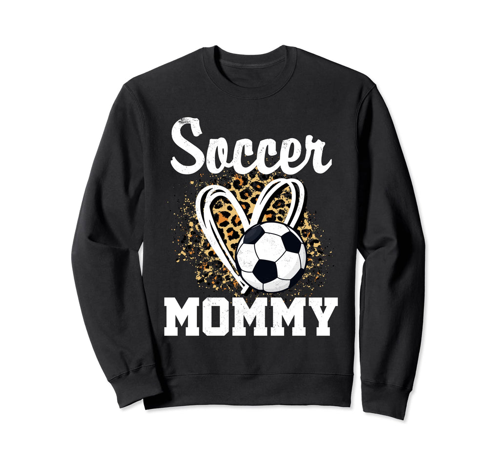Soccer Mom Leopard Heart Soccer Fan T-Shirt - Novelty Apparel for Adults - T-Shirt, Sweatshirt, Hoodie