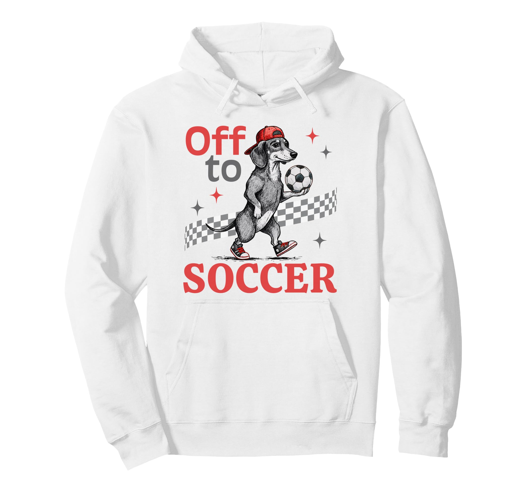 Dachshund Soccer Fan Funny Wiener Dog Hoodie - Custom Art Print Men Women - T-Shirt, Sweatshirt, Hoodie