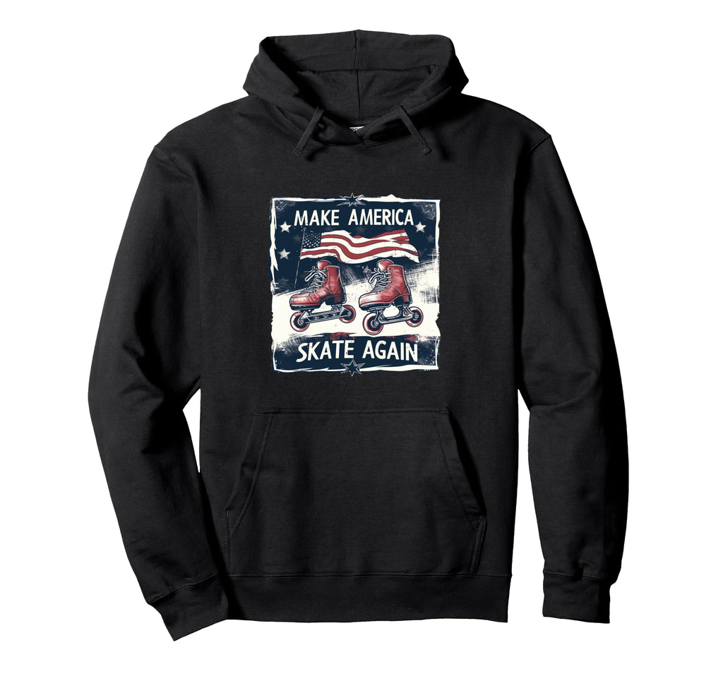Funny Rollerskating Make America Skate Hoodie - Graphic Print for Adults - T-Shirt, Sweatshirt, Hoodie