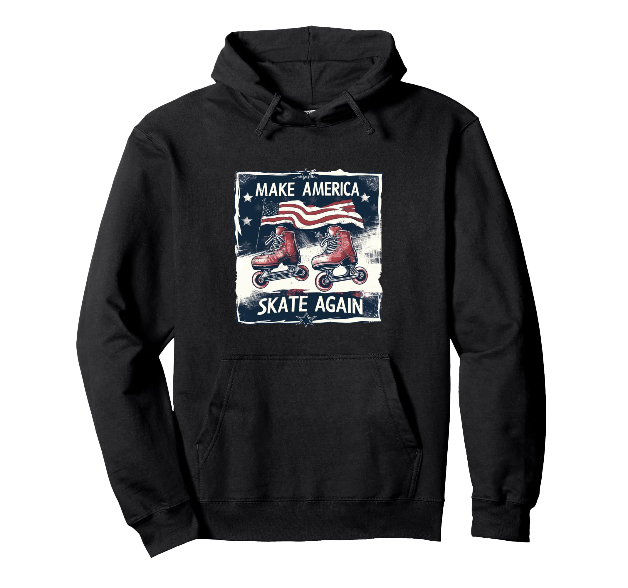 Funny Rollerskating Make America Skate Hoodie - Graphic Print for Adults - T-Shirt, Sweatshirt, Hoodie