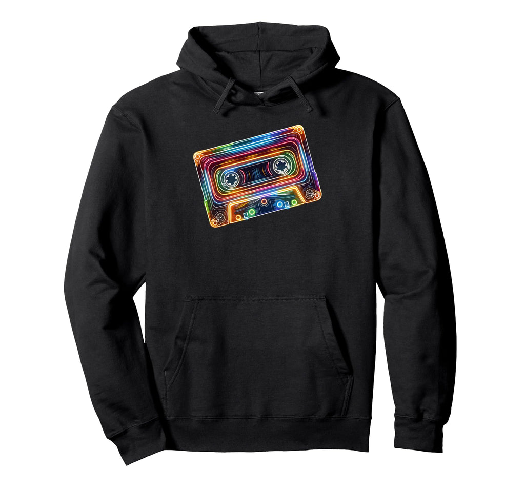 Colorful Line Art Cassette Player Hoodie - Minimalist Print Men Women - T-Shirt, Sweatshirt, Hoodie