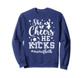 She Cheers He Kicks Mom Both Sweatshirt - Fun Novelty Design for Adults - T-Shirt, Sweatshirt, Hoodie
