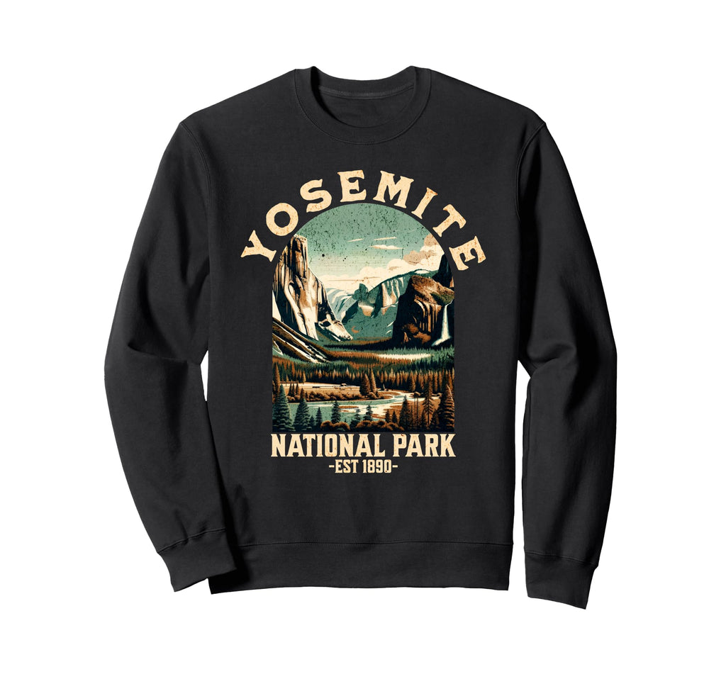 Yosemite National Park Usa Hiking Sweatshirt - Unique Graphic Unisex - T-Shirt, Sweatshirt, Hoodie