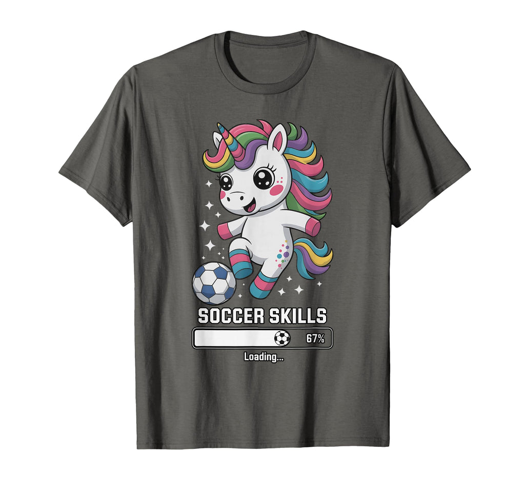 Kawaii Unicorn Soccer Skills Loading T-Shirt - Novelty Apparel Unisex - T-Shirt, Sweatshirt, Hoodie