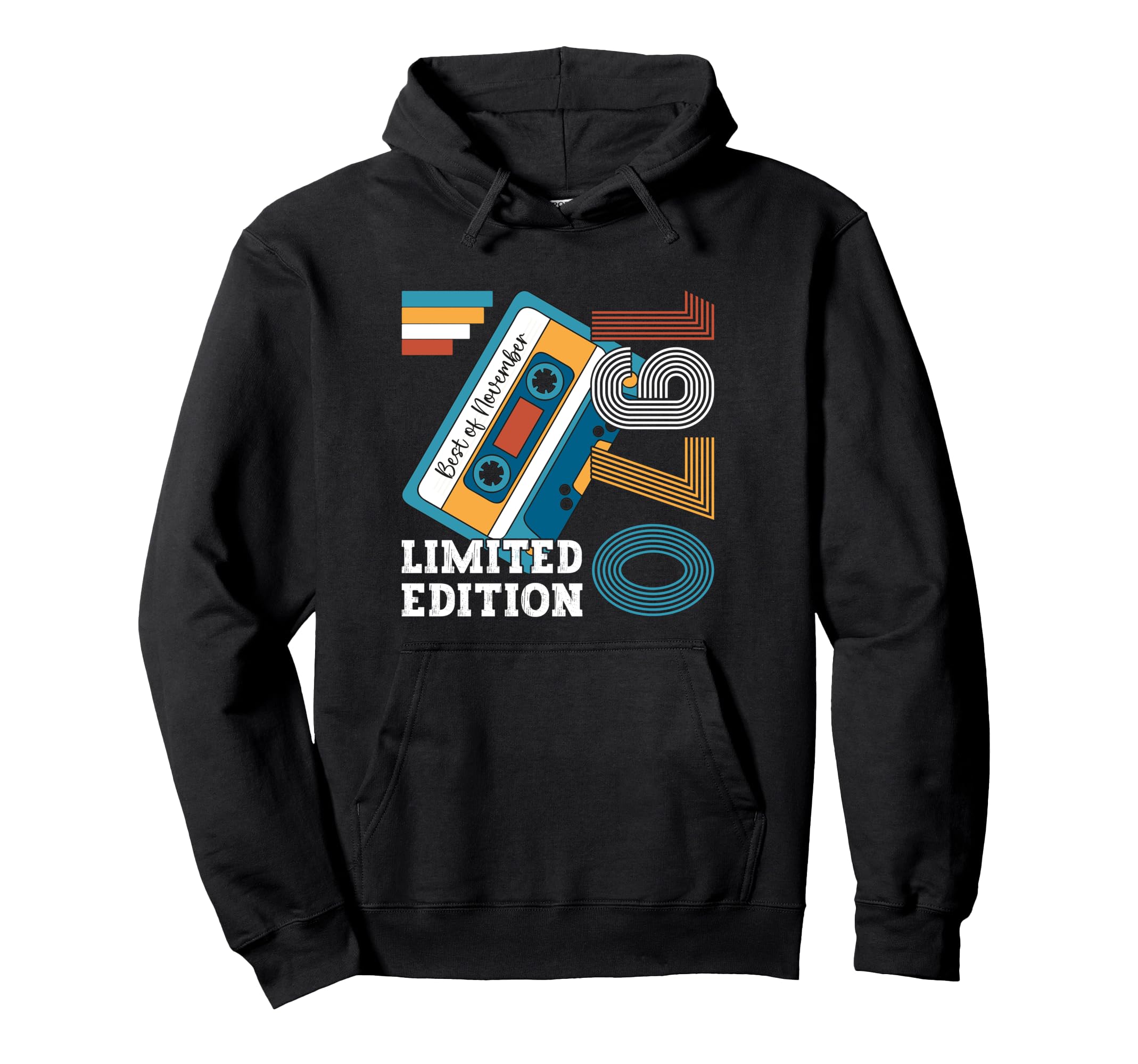 55Th Birthday November 1970 Cassette Hoodie - Novelty Apparel Unisex - T-Shirt, Sweatshirt, Hoodie