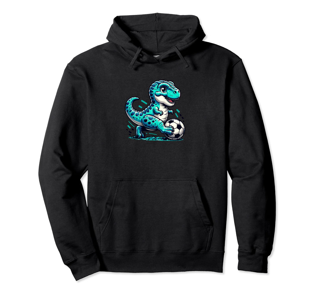 Funny T Rex Dinosaur Soccer Player Hoodie - Custom Art Print for Adults - T-Shirt, Sweatshirt, Hoodie