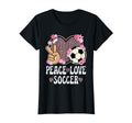 Peace Love Soccer Lover Leopard Soccer T-Shirt - Graphic Print Men Women - T-Shirt, Sweatshirt, Hoodie
