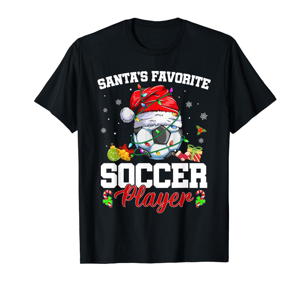 Funny Santas Favorite Soccer Player T-Shirt - Minimalist Print for Adults - T-Shirt, Sweatshirt, Hoodie