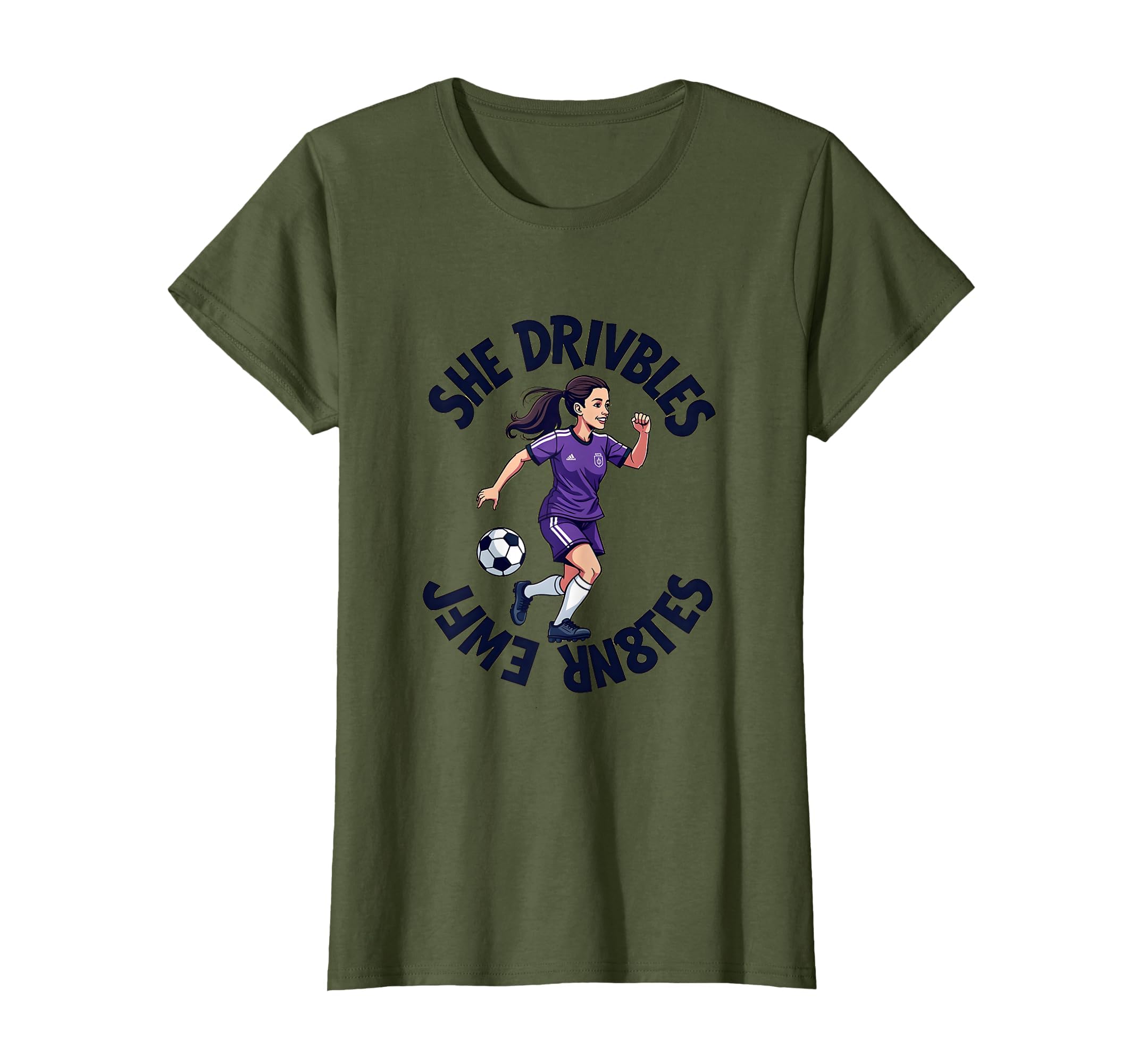 She Dribbles Ball Football Is Life Sweatshirt - Trendy Graphic for Adults - T-Shirt, Sweatshirt, Hoodie