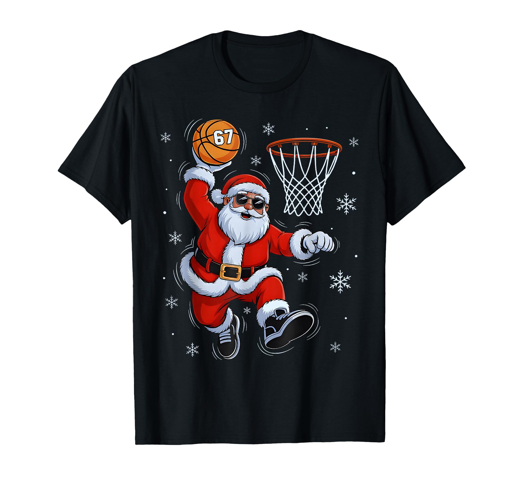 Funny Basketball Santa 67 Pajamas T-Shirt - Aesthetic Graphic for Adults - T-Shirt, Sweatshirt, Hoodie