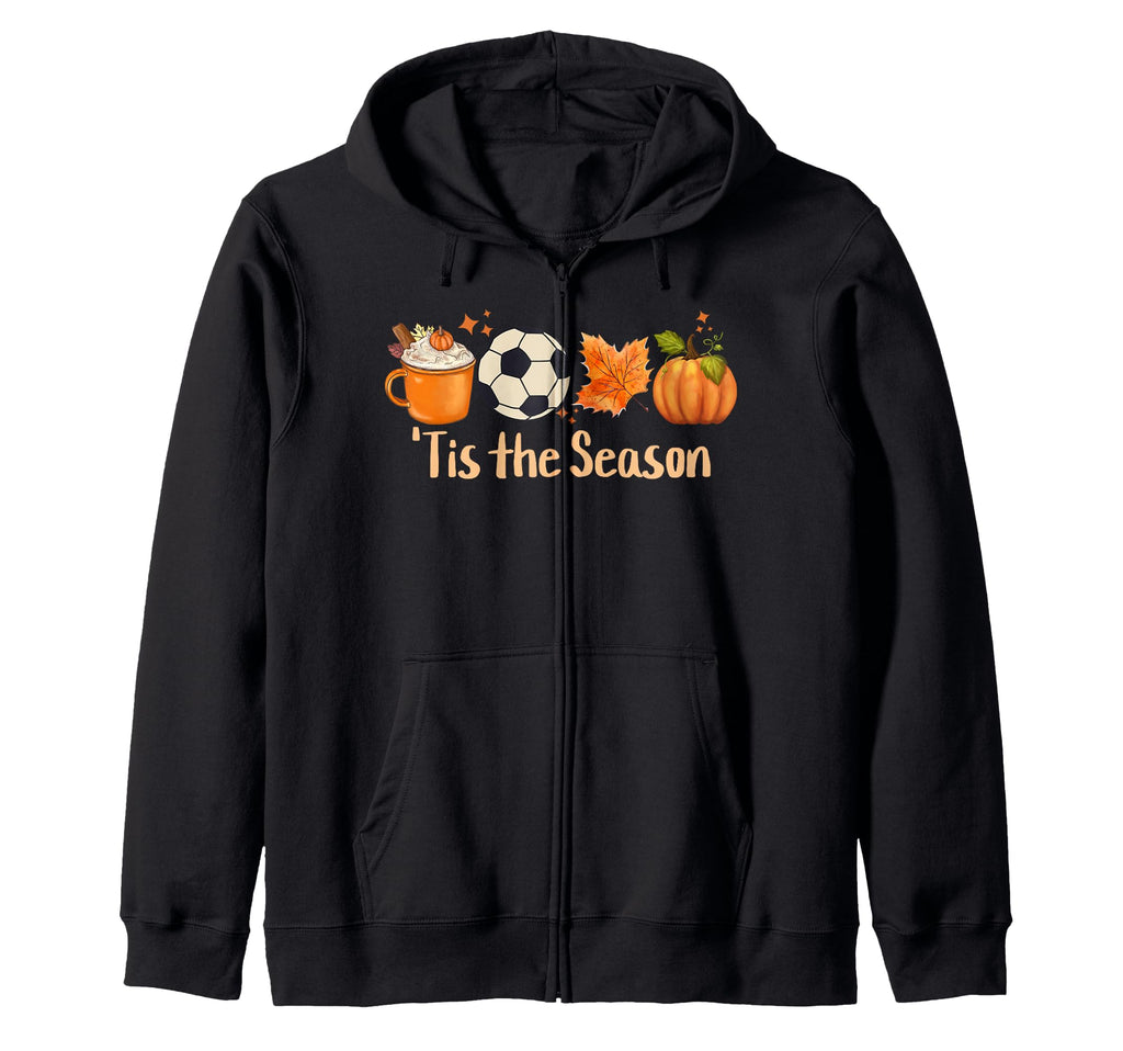 Tis Season Fall Soccer Sports Hoodie - Minimalist Print Unisex - T-Shirt, Sweatshirt, Hoodie