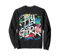 Fly 80S 90S Old School Distressed Sweatshirt - Trendy Graphic for Adults - T-Shirt, Sweatshirt, Hoodie