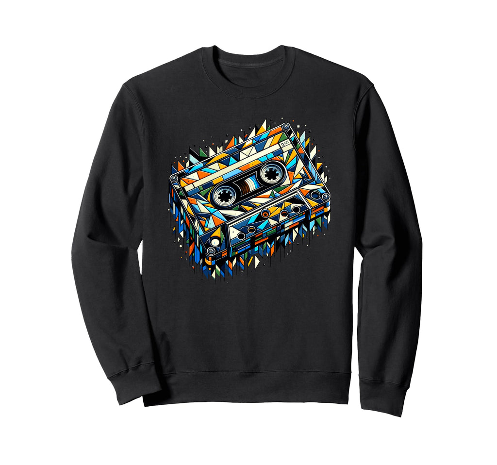 Polygon Art Cassette Player Music Tape Sweatshirt - Graphic Print Unisex - T-Shirt, Sweatshirt, Hoodie