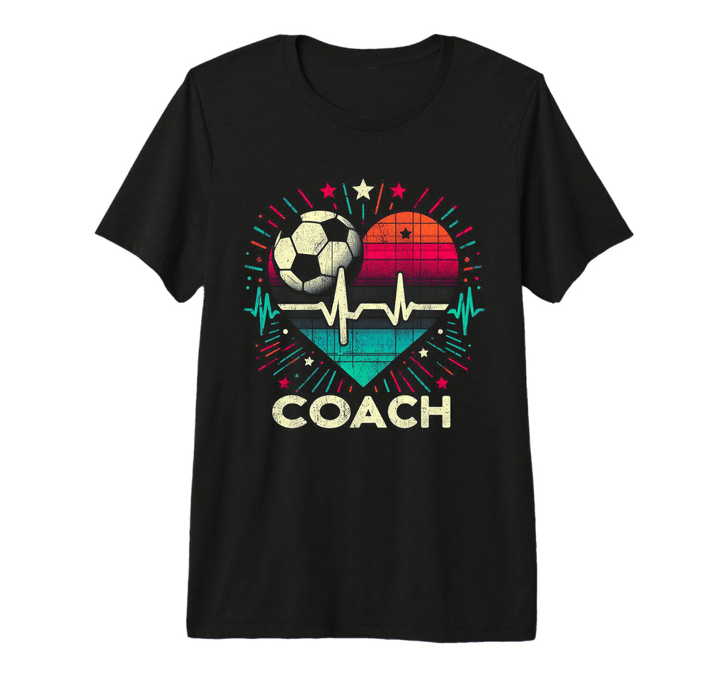 Soccer Coach Training Heart Beat Football T-Shirt - Unique Graphic Unisex - T-Shirt, Sweatshirt, Hoodie