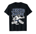 Jesus Saves Christian Hockey Goalie T-Shirt - Minimalist Print for Adults - T-Shirt, Sweatshirt, Hoodie