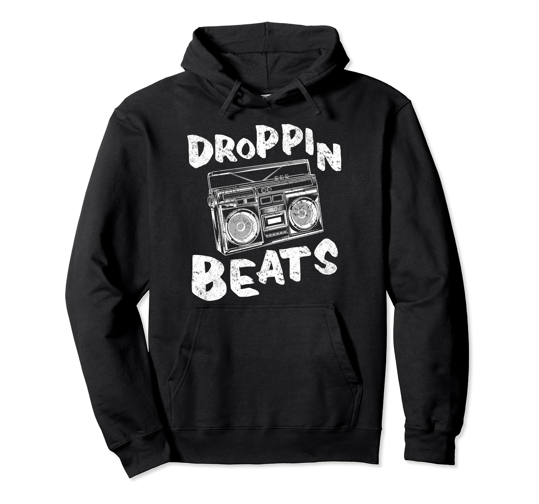 Boombox Cassette Tape Droppin Beats Hoodie - Streetwear Style for Adults - T-Shirt, Sweatshirt, Hoodie