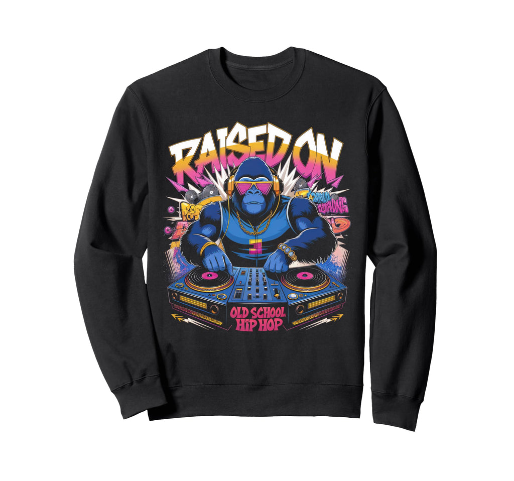 Raised Old School Graffiti Rap Hip Sweatshirt - Novelty Apparel for Adults - T-Shirt, Sweatshirt, Hoodie