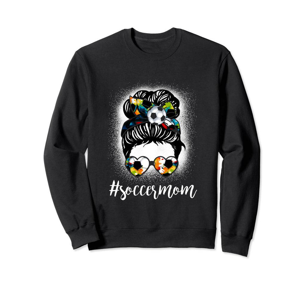 Soccer Mom Messy Bun Soccer Lover Sweatshirt - Minimalist Print for Adults - T-Shirt, Sweatshirt, Hoodie