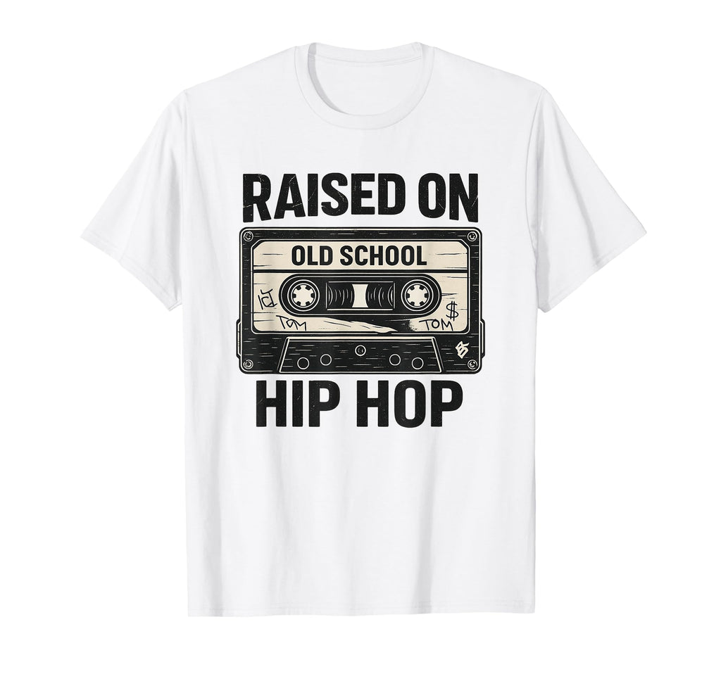 Raised Old School Hip Hop Cassette T-Shirt - Graphic Print for Adults - T-Shirt, Sweatshirt, Hoodie