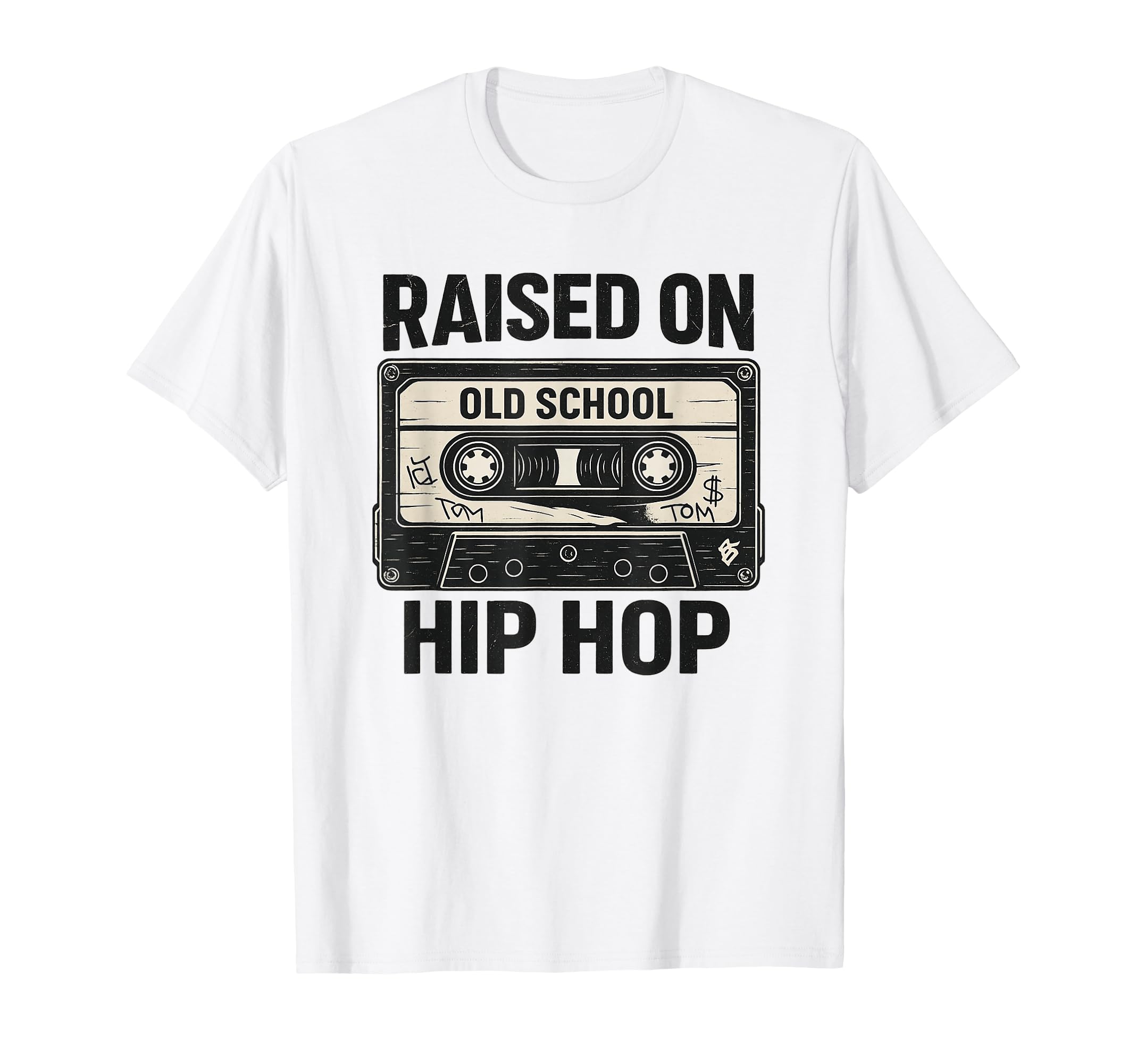 Raised Old School Hip Hop Cassette T-Shirt - Graphic Print for Adults - T-Shirt, Sweatshirt, Hoodie
