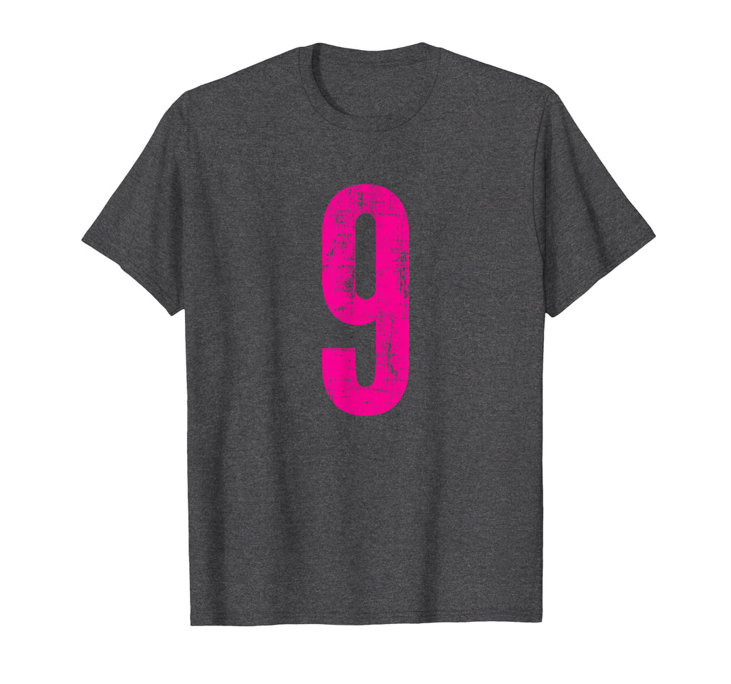 Number 9 Nine Distressed Sport Team T-Shirt - Aesthetic Graphic for Adults - T-Shirt, Sweatshirt, Hoodie