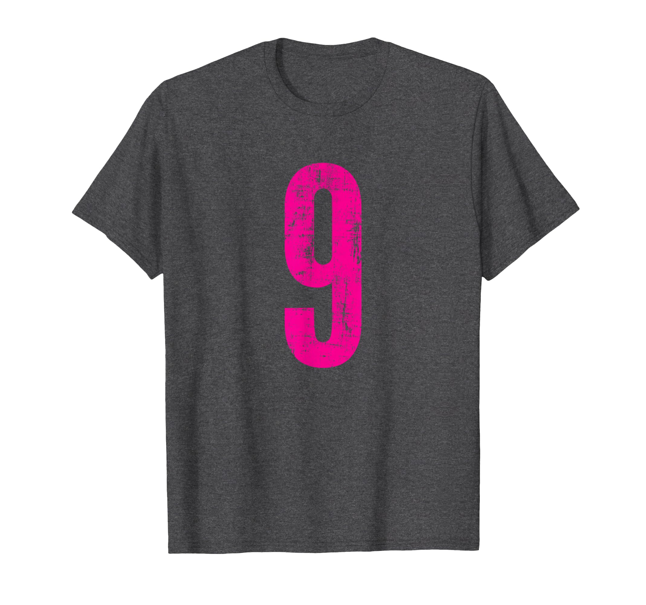 Number 9 Nine Distressed Sport Team T-Shirt - Aesthetic Graphic for Adults - T-Shirt, Sweatshirt, Hoodie