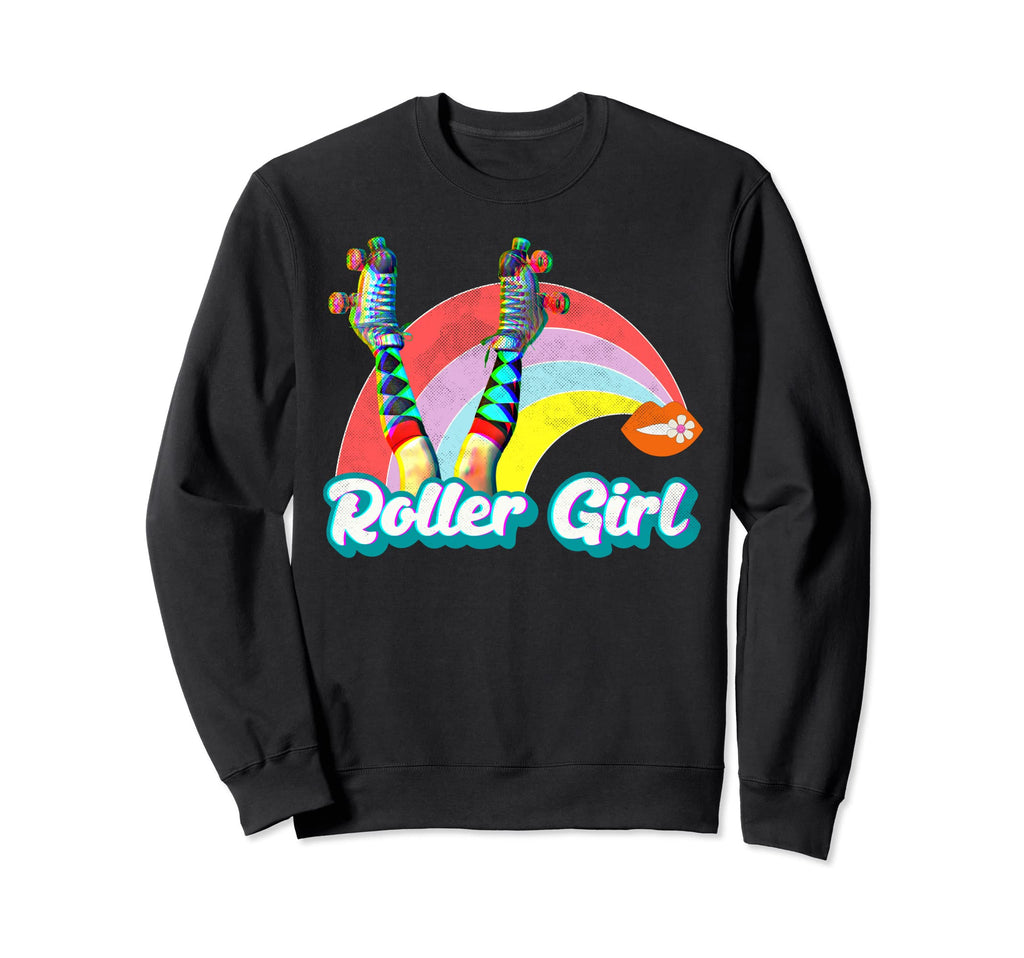 Roller Skates Roller Skater Rainbow Sweatshirt - Trendy Graphic for Adults - T-Shirt, Sweatshirt, Hoodie