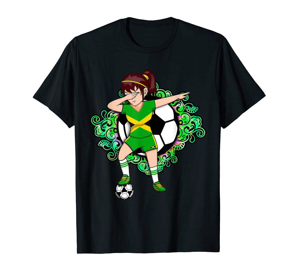Dabbing Soccer Jamaica Jersey Floral T-Shirt - Novelty Apparel Unisex - T-Shirt, Sweatshirt, Hoodie