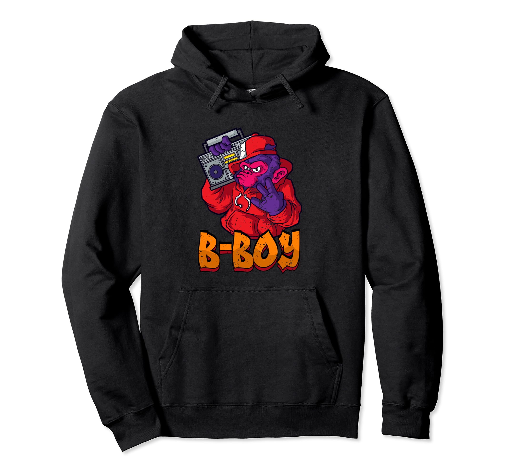 B Hip Hop Boombox Old School Rap Hoodie - Novelty Apparel for Adults - T-Shirt, Sweatshirt, Hoodie