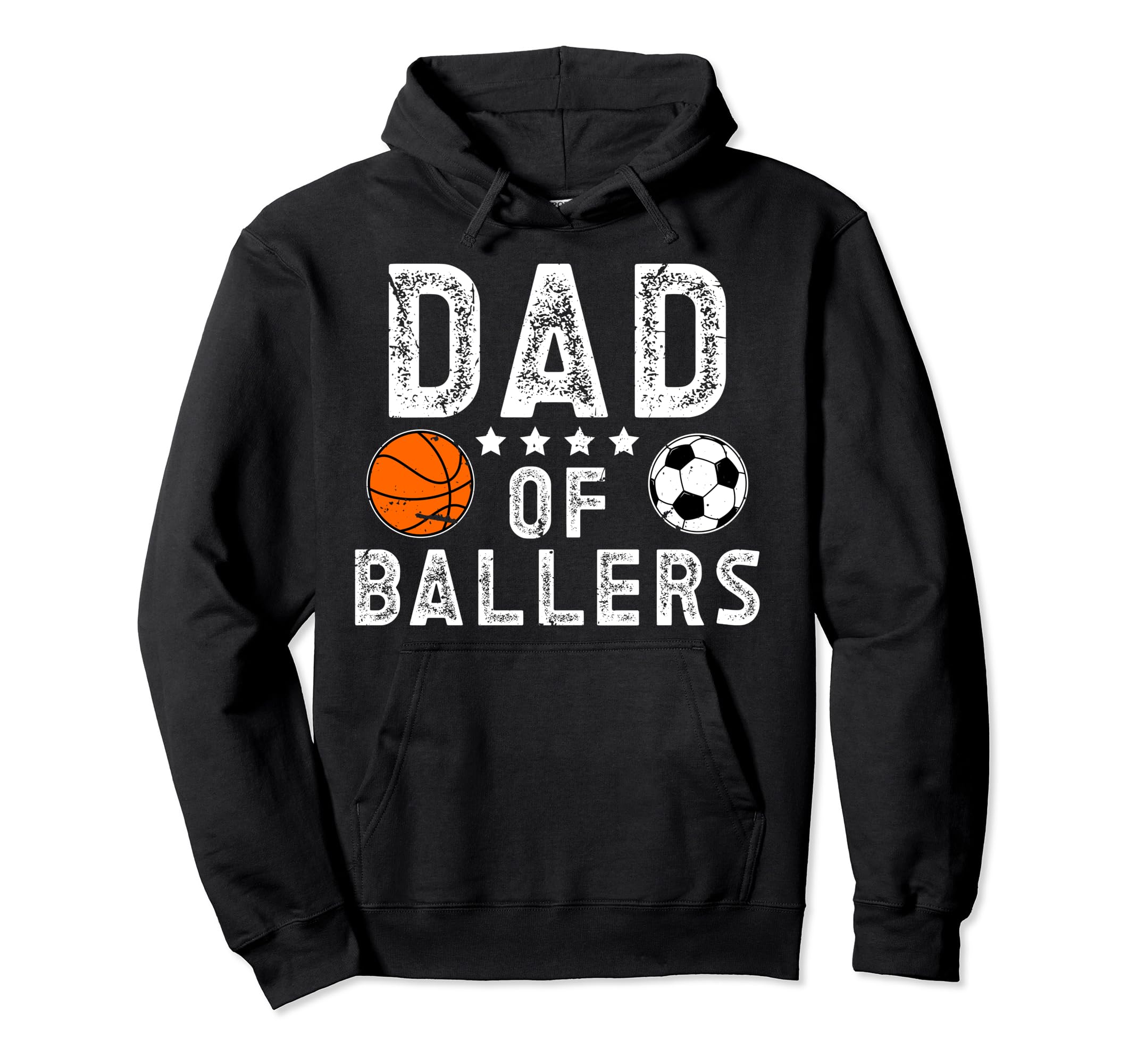 Dad Ballers Soccer Basketball Dad Hoodie - Minimalist Print for Adults - T-Shirt, Sweatshirt, Hoodie