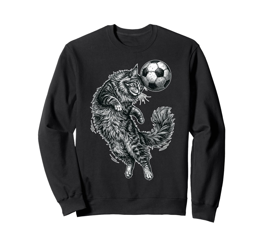 Soccer Cat Acrobat Feline Sweatshirt - Custom Art Print for Adults - T-Shirt, Sweatshirt, Hoodie