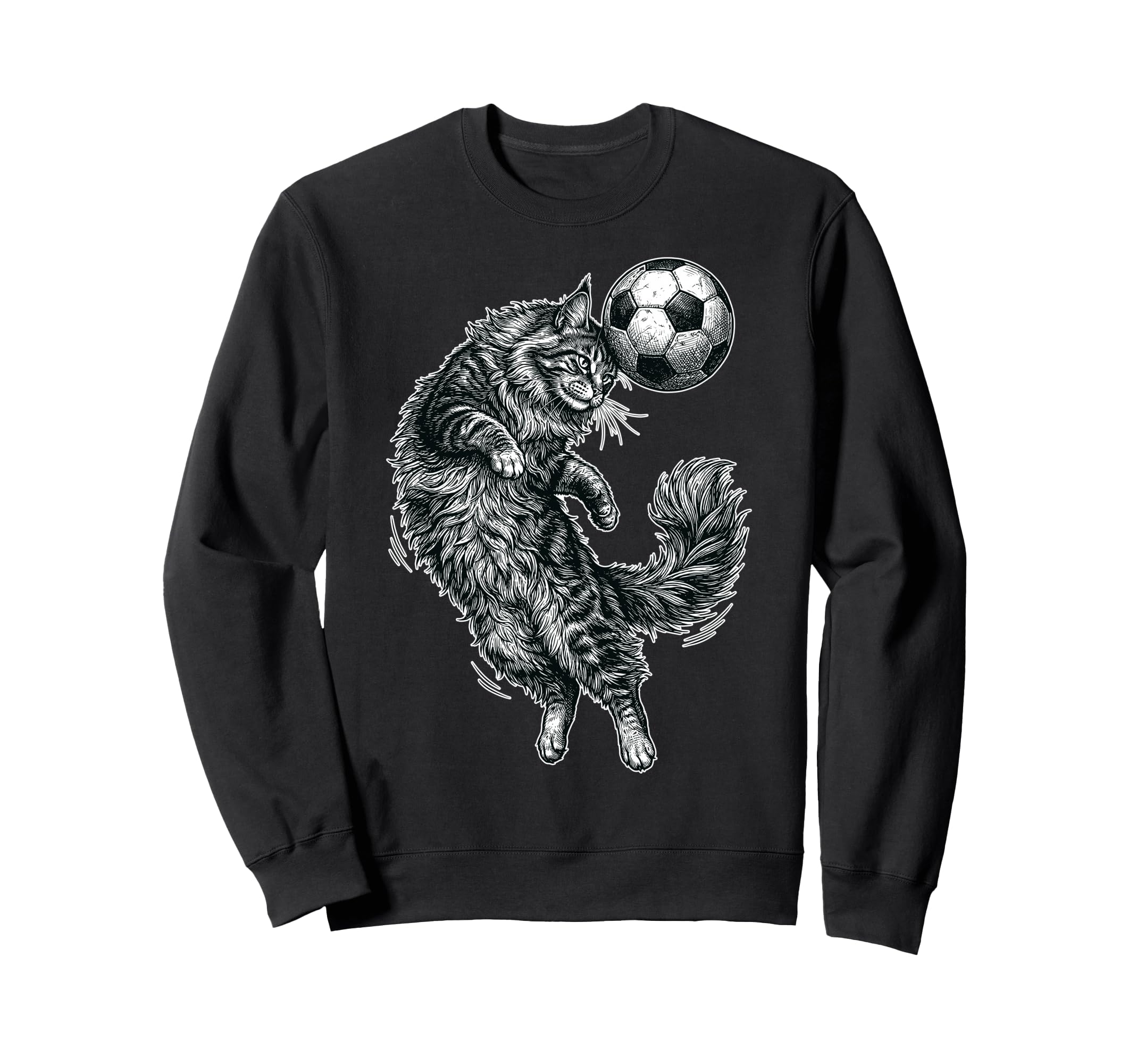 Soccer Cat Acrobat Feline Sweatshirt - Custom Art Print for Adults - T-Shirt, Sweatshirt, Hoodie