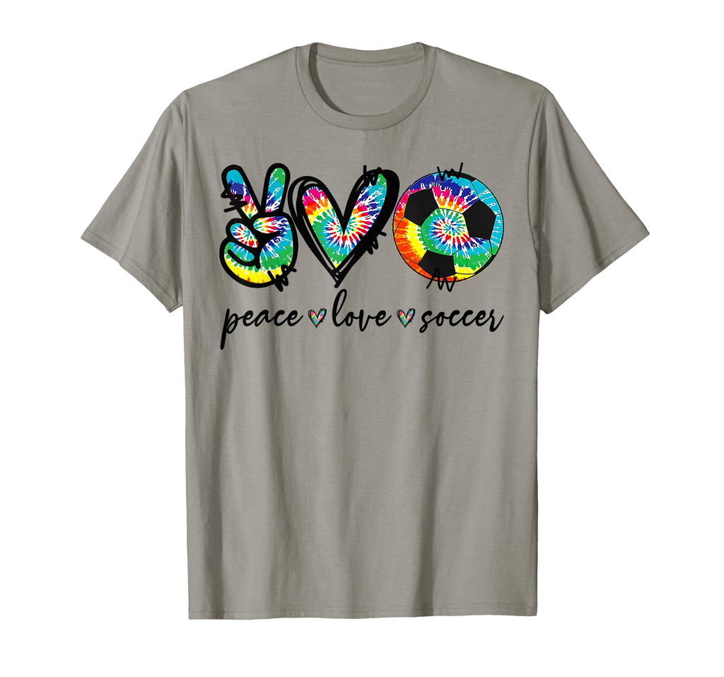 Peace Love Soccer Player Tie Dye Soccer T-Shirt - Graphic Print Unisex - T-Shirt, Sweatshirt, Hoodie