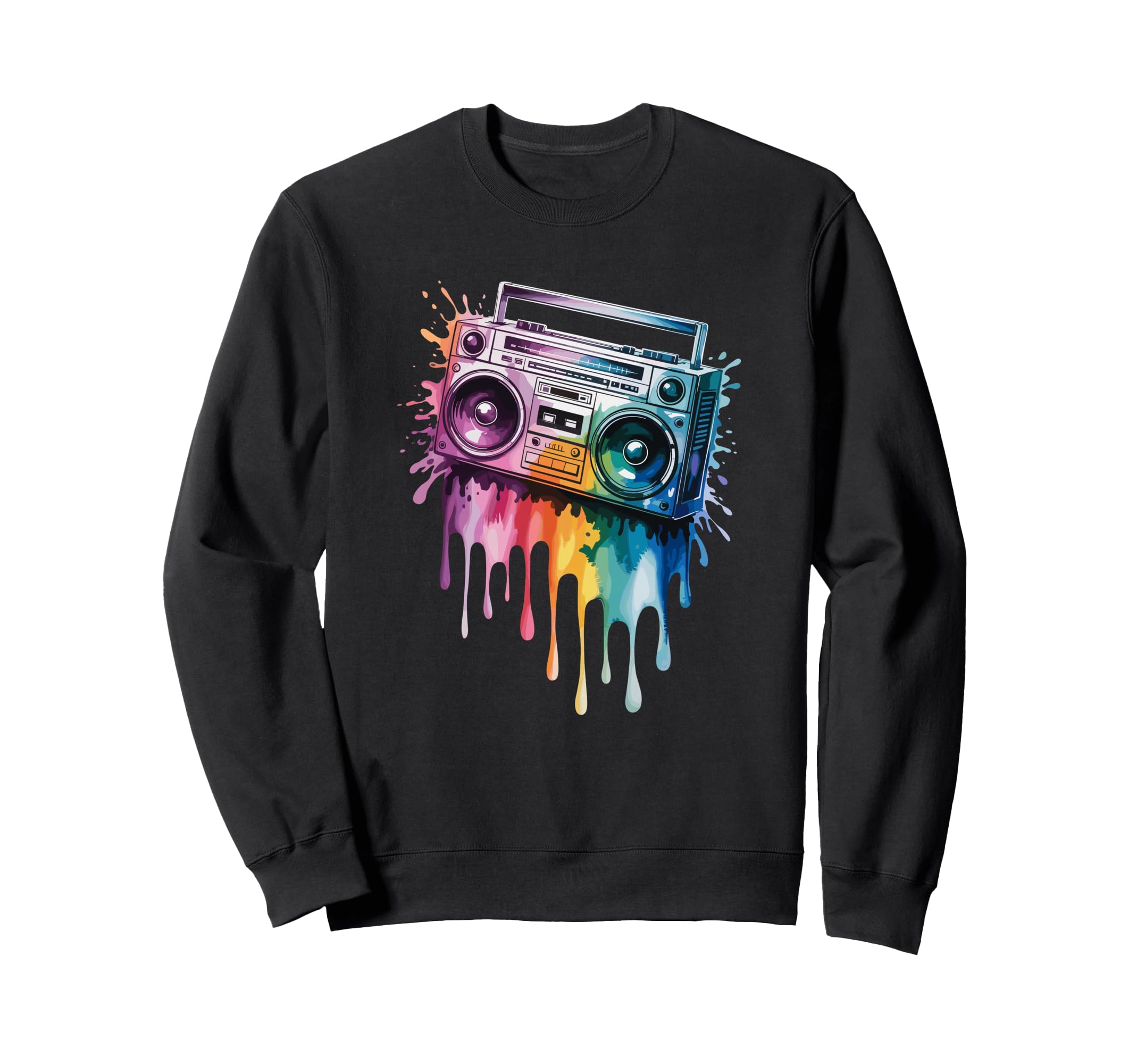 Splash Art Boombox Old School 80S Sweatshirt - Custom Art Print Unisex - T-Shirt, Sweatshirt, Hoodie