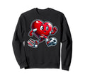 Valentines Day Soccer Player Sweatshirt - Aesthetic Graphic Men Women - T-Shirt, Sweatshirt, Hoodie