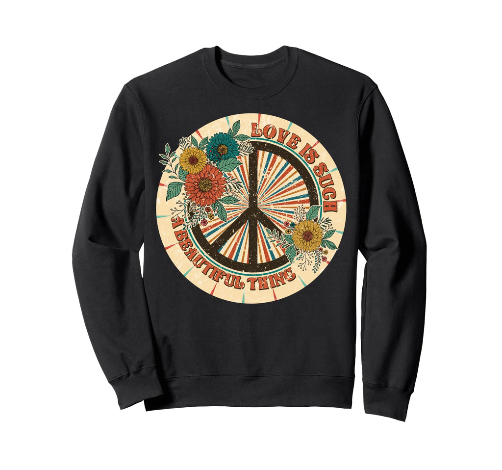 Peace Sign Floral Boho Hippie Sweatshirt - Streetwear Style Men Women - T-Shirt, Sweatshirt, Hoodie