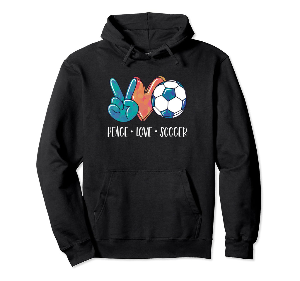 Soccer Lovers Peace Love Soccer Tie Dye Hoodie - Unique Graphic Unisex - T-Shirt, Sweatshirt, Hoodie