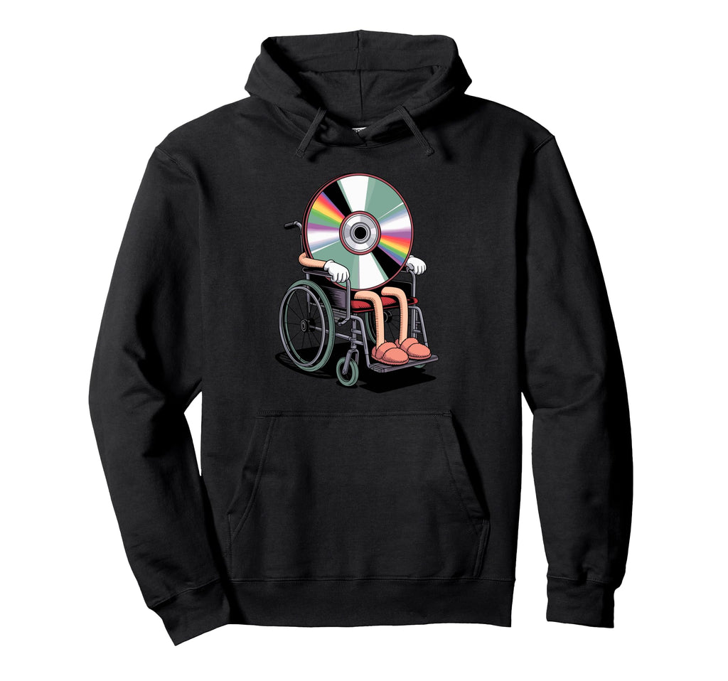 Wheelchair Compact Disc Old School 80S Hoodie - Minimalist Print Unisex - T-Shirt, Sweatshirt, Hoodie
