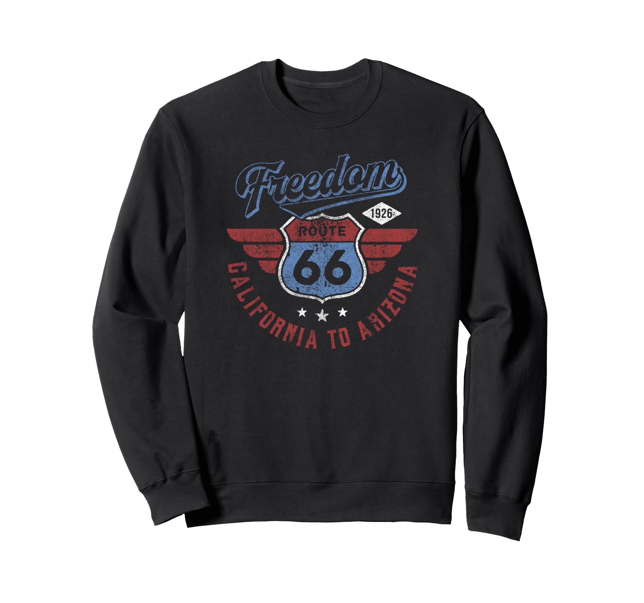 Trendy Route 66 American Logo Sweatshirt - Casual Everyday Wear Unisex - T-Shirt, Sweatshirt, Hoodie