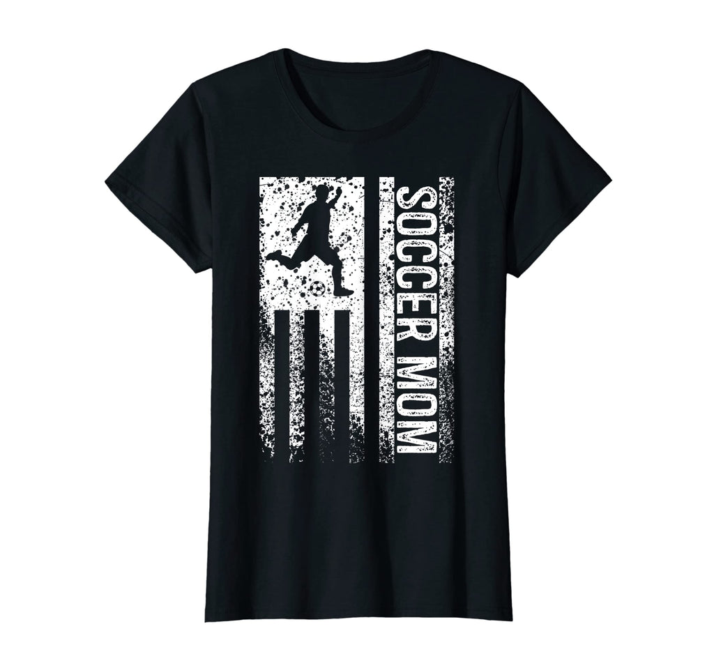 Soccer Mom American Flag Proud Soccer T-Shirt - Unique Graphic for Adults - T-Shirt, Sweatshirt, Hoodie