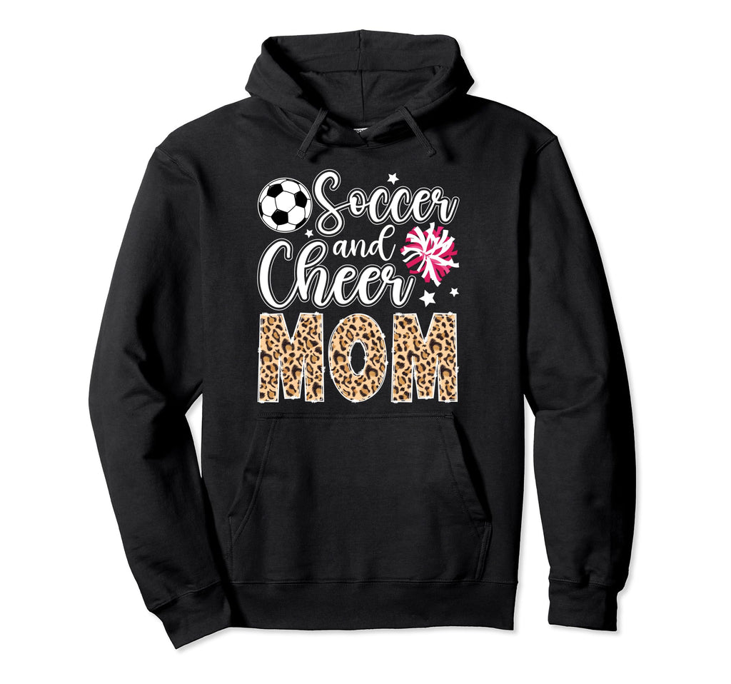 Soccer And Cheer Mom Leopard Hoodie - Casual Everyday Wear for Adults - T-Shirt, Sweatshirt, Hoodie