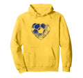 Soccer Ball Blue Color Heart Mom Hoodie - Fun Novelty Design for Adults - T-Shirt, Sweatshirt, Hoodie