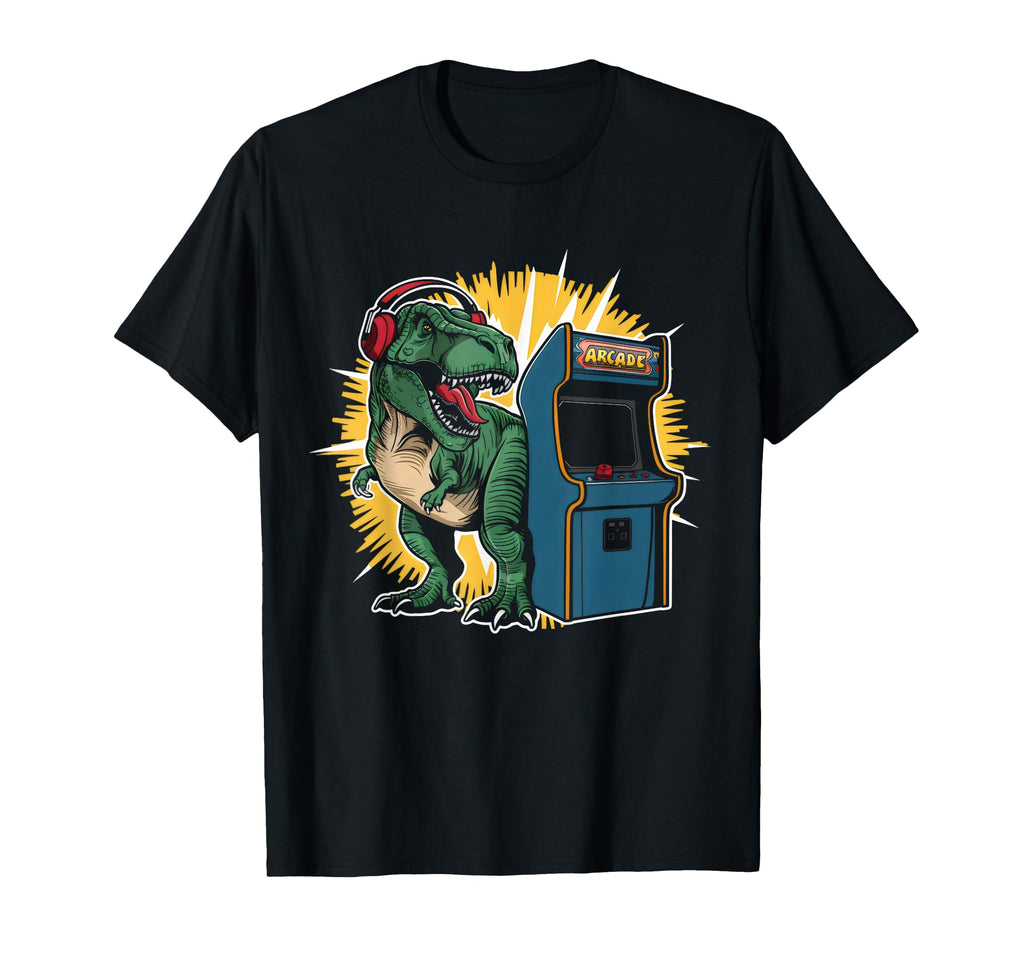Dinosaur Gamer T Rex Funny Game Arcade T-Shirt - Trendy Graphic Unisex - T-Shirt, Sweatshirt, Hoodie