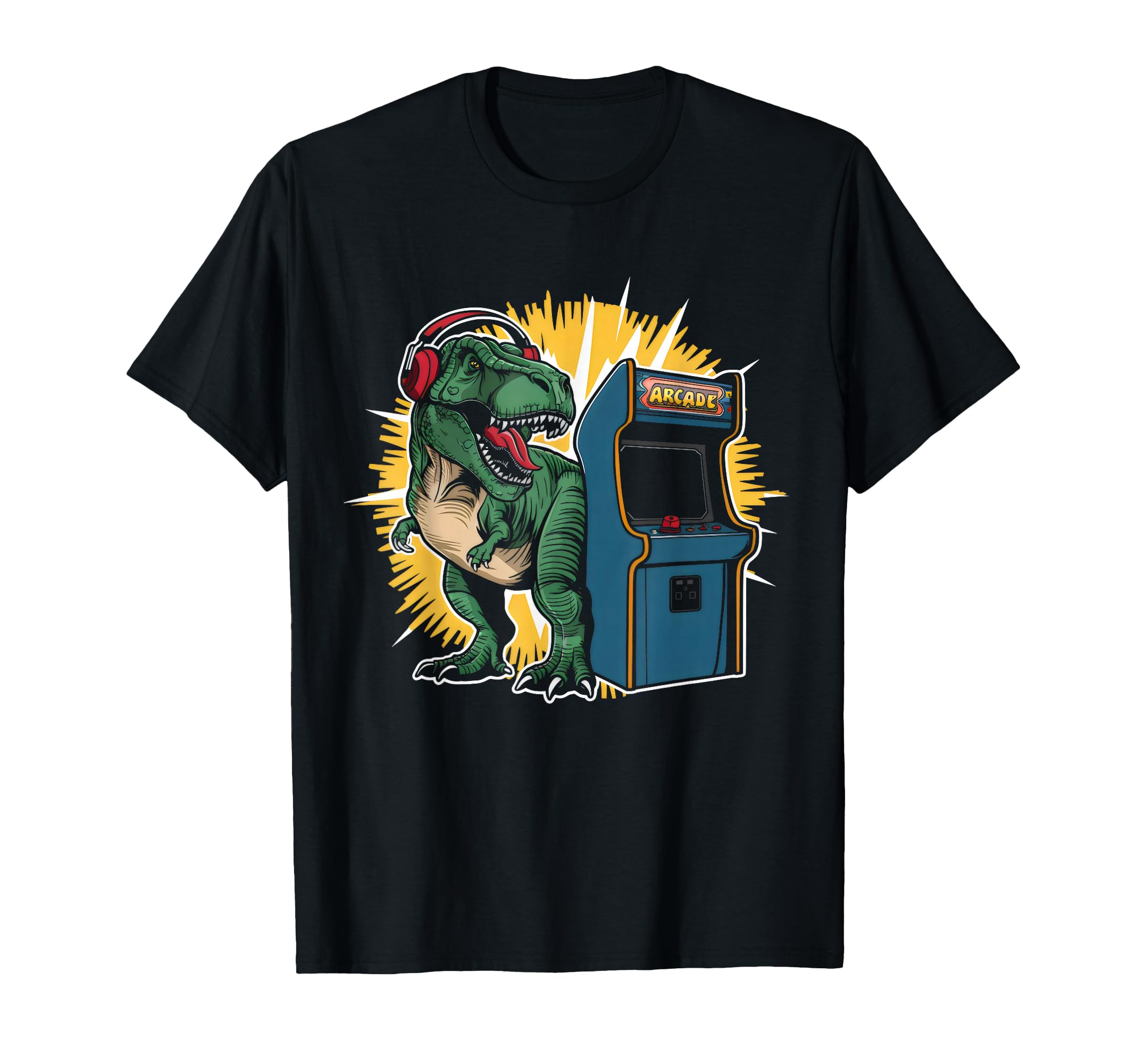 Dinosaur Gamer T Rex Funny Game Arcade T-Shirt - Trendy Graphic Unisex - T-Shirt, Sweatshirt, Hoodie