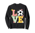 Colorful Love Soccer Floral Sweatshirt - Minimalist Print Men Women - T-Shirt, Sweatshirt, Hoodie