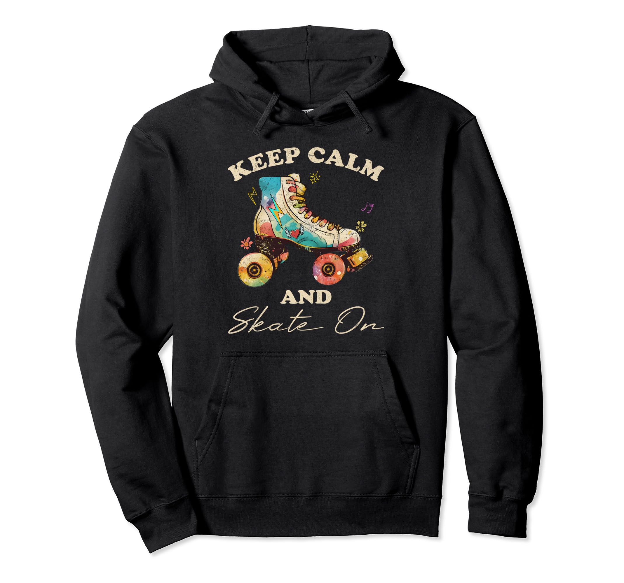 Keep Calm And Skate Roller Skating Hoodie - Minimalist Print Men Women - T-Shirt, Sweatshirt, Hoodie